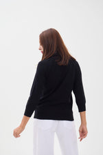 4212 STRICKWAREN SCHLECHTE ÄRMEL FISHBEARER PULLOVER-SCHWARZ