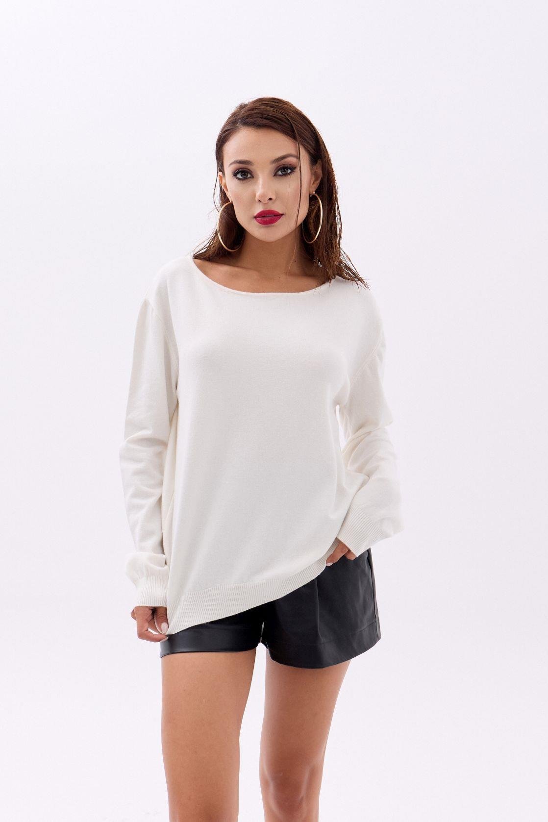4216 STRICKWAREN EINFACHER SALASH-PULLOVER-ECRU