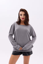 4216 STRICKWAREN EINFACHER SLASK-PULLOVER-GRAU