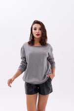 4216 STRICKWAREN EINFACHER SLASK-PULLOVER-GRAU