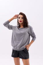 4216 STRICKWAREN EINFACHER SLASK-PULLOVER-GRAU