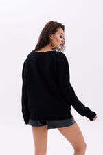 4216 STRICKWAREN EINFACHER SALASH-PULLOVER-SCHWARZ