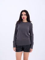 4217 STRICKWAREN BASIC PULLOVER-ANTHRAZIT
