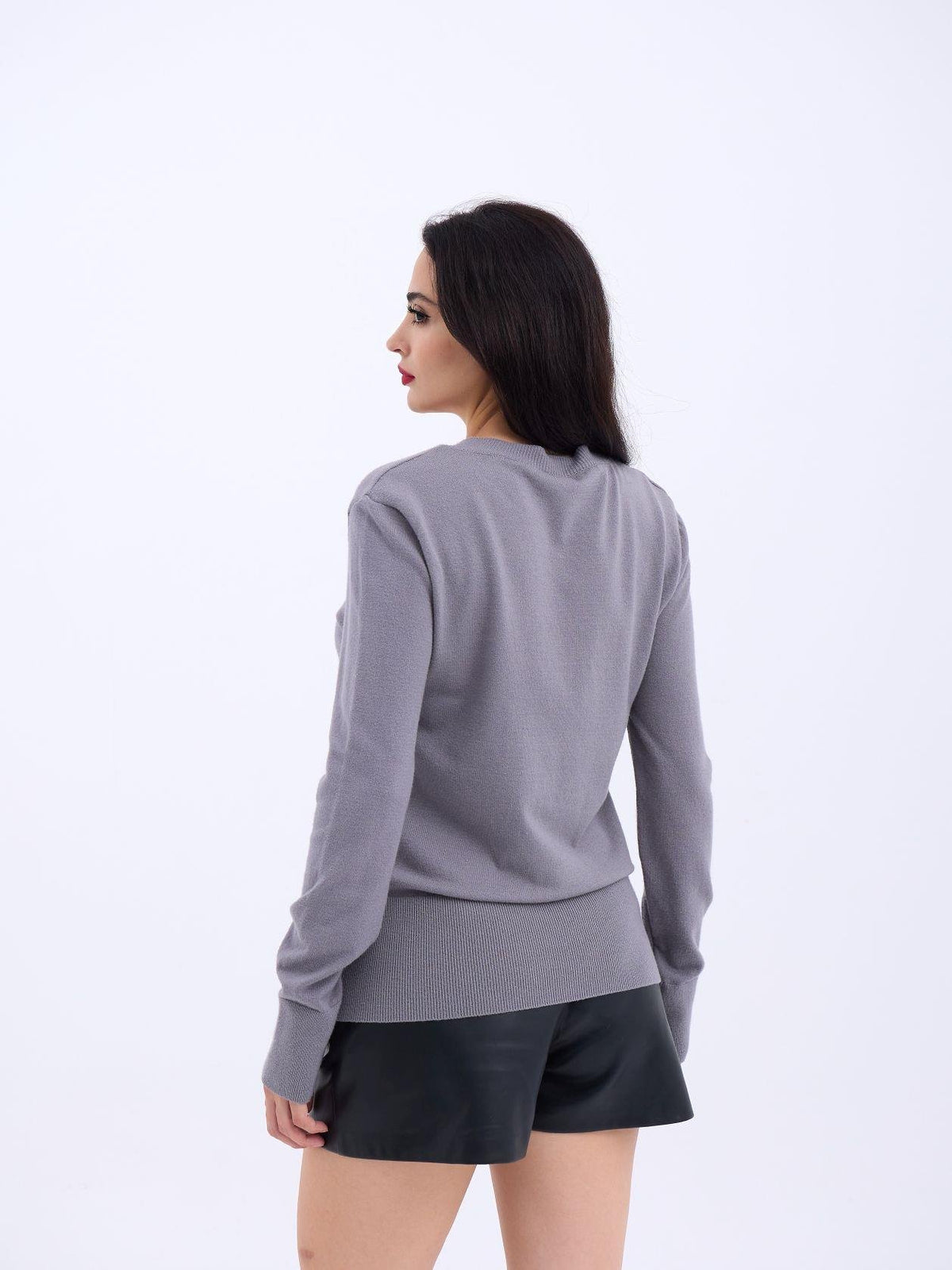 4217 STRICKWAREN BASIC PULLOVER-GRAU