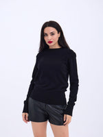 4217 STRICKWAREN BASIC PULLOVER-SCHWARZ
