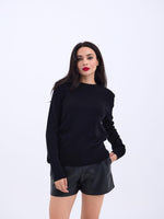 4217 STRICKWAREN BASIC PULLOVER-SCHWARZ