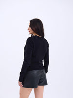 4217 STRICKWAREN BASIC PULLOVER-SCHWARZ