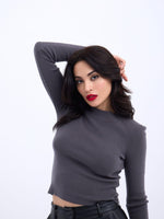 42201 STRICKWAREN BASIC-PULLOVER-ANTHRAZIT
