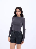 42201 STRICKWAREN BASIC-PULLOVER-ANTHRAZIT