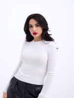 42201 STRICKWAREN BASIC-PULLOVER-ECRU
