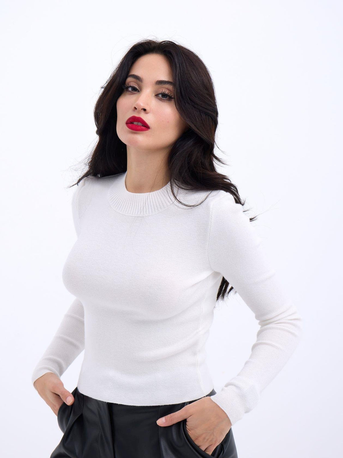 42201 STRICKWAREN BASIC-PULLOVER-ECRU