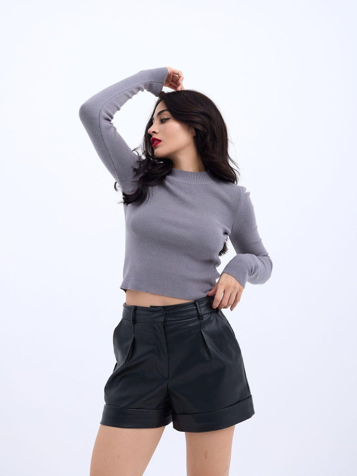 42201 STRICKWAREN BASIC PULLOVER-GRAU
