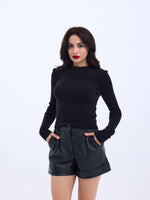 42201 STRICKWAREN BASIC PULLOVER-SCHWARZ