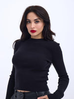 42201 STRICKWAREN BASIC PULLOVER-SCHWARZ