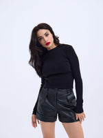 42201 STRICKWAREN BASIC PULLOVER-SCHWARZ