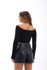 42241 STRICKWAREN BATAT NECK CROP-SCHWARZ