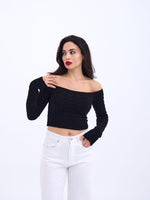 42241 STRICKWAREN BATAT NECK CROP-SCHWARZ