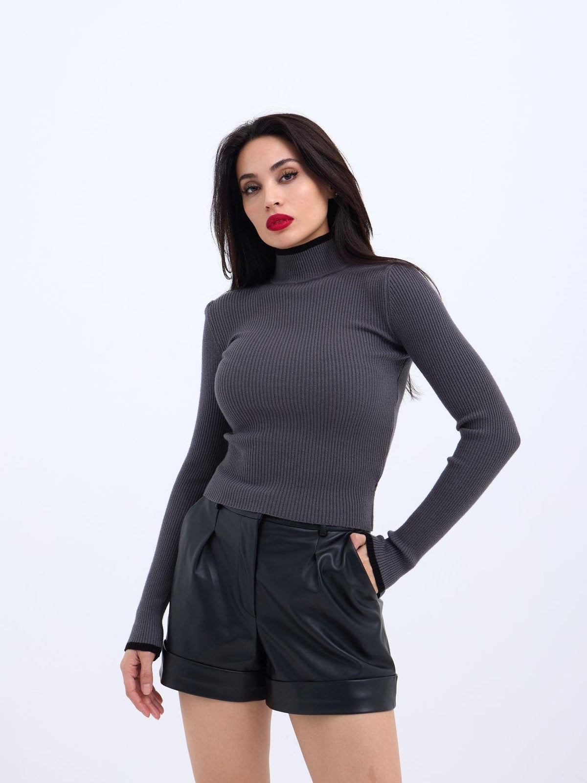42251 STRICKWAREN FISHBEARER CORD-PULLOVER-ANTHRAZIT-SCHWARZ
