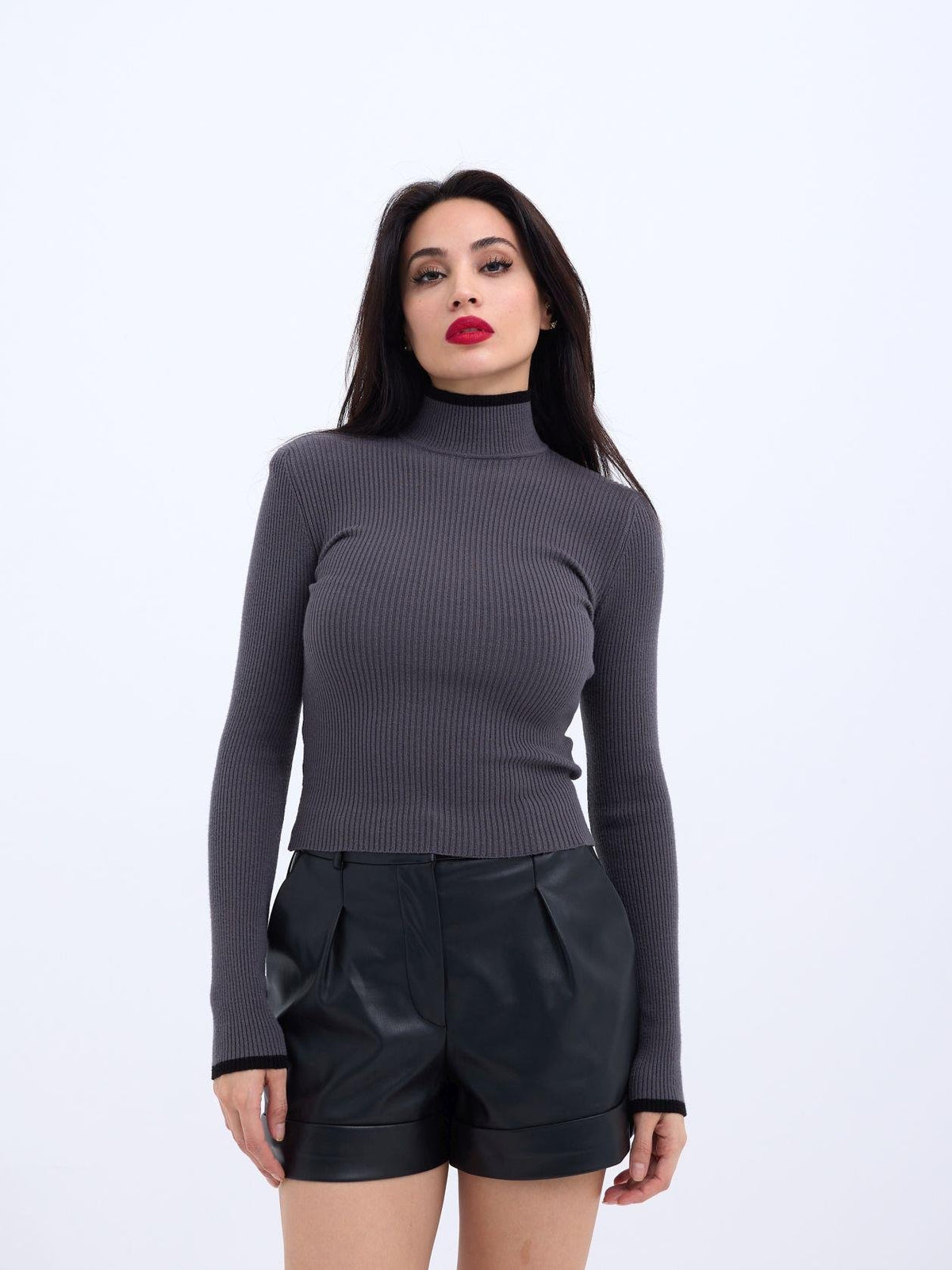 42251 STRICKWAREN FISHBEARER CORD-PULLOVER-ANTHRAZIT-SCHWARZ