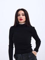 42251 STRICKWAREN FISHBEARER KORDELPULLOVER-SCHWARZ-ECRU