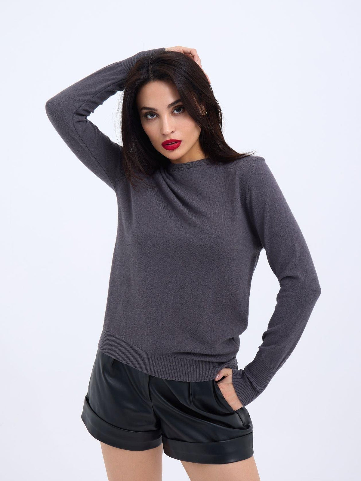42281 STRICKWAREN SALASH PULLOVER-ANTHRAZIT