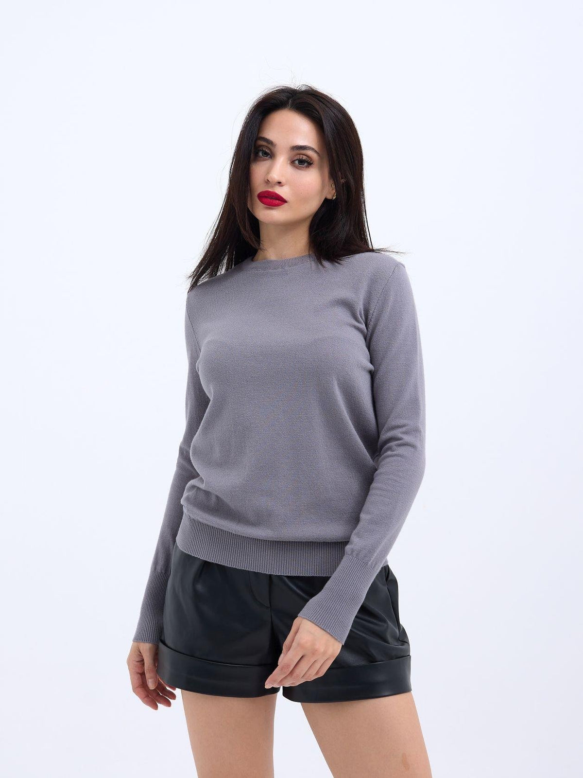 42281 STRICKWAREN SALASH PULLOVER-GRAU