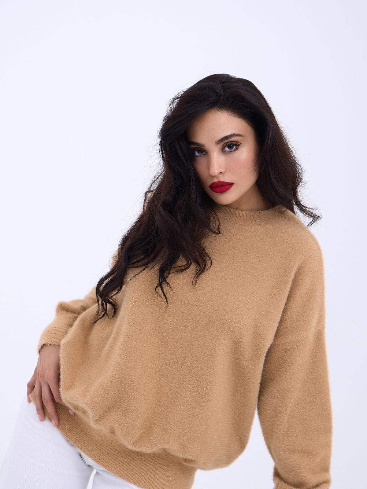 42331 STRICKWAREN-RUNDKNOPF-SLAGGED-PULLOVER-NERZ