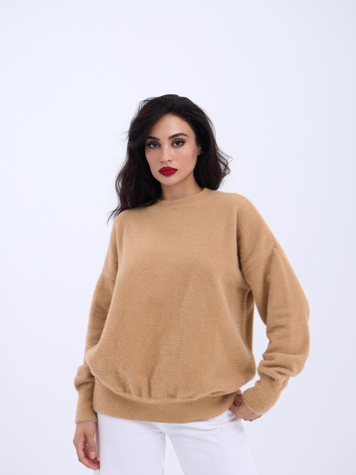 42331 STRICKWAREN-RUNDKNOPF-SLAGGED-PULLOVER-NERZ
