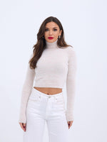 42461 STRICKWAREN GLITZER-FISCHERPULLOVER-ECRU