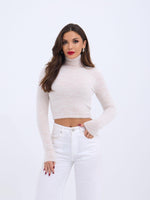 42461 STRICKWAREN GLITZER-FISCHERPULLOVER-ECRU