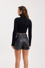 42461 STRICKWAREN GLITZER-FISCHERPULLOVER-SCHWARZ