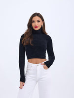 42461 STRICKWAREN GLITZER-FISCHERPULLOVER-SCHWARZ