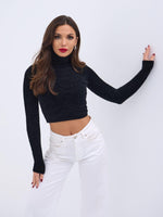 42461 STRICKWAREN GLITZER-FISCHERPULLOVER-SCHWARZ