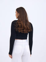 42461 STRICKWAREN GLITZER-FISCHERPULLOVER-SCHWARZ
