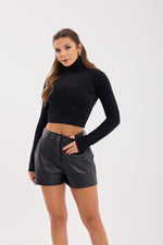 42461 STRICKWAREN GLITZER-FISCHERPULLOVER-SCHWARZ