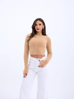 42471 STRICKWAREN KURZER PULLOVER-BEIGE