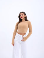 42471 STRICKWAREN KURZER PULLOVER-BEIGE