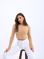 42471 STRICKWAREN KURZER PULLOVER-BEIGE