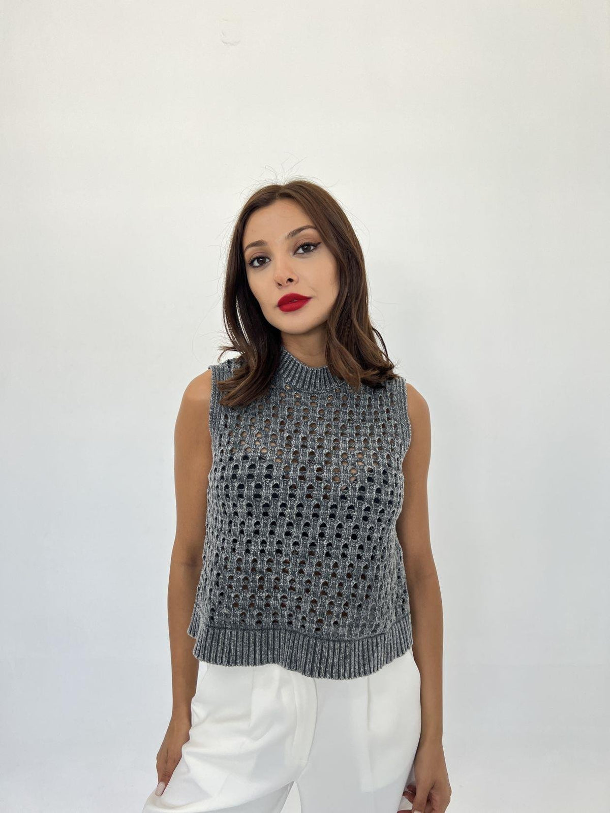 43021 STRICKNETZPULLOVER-ANTHRAZIT