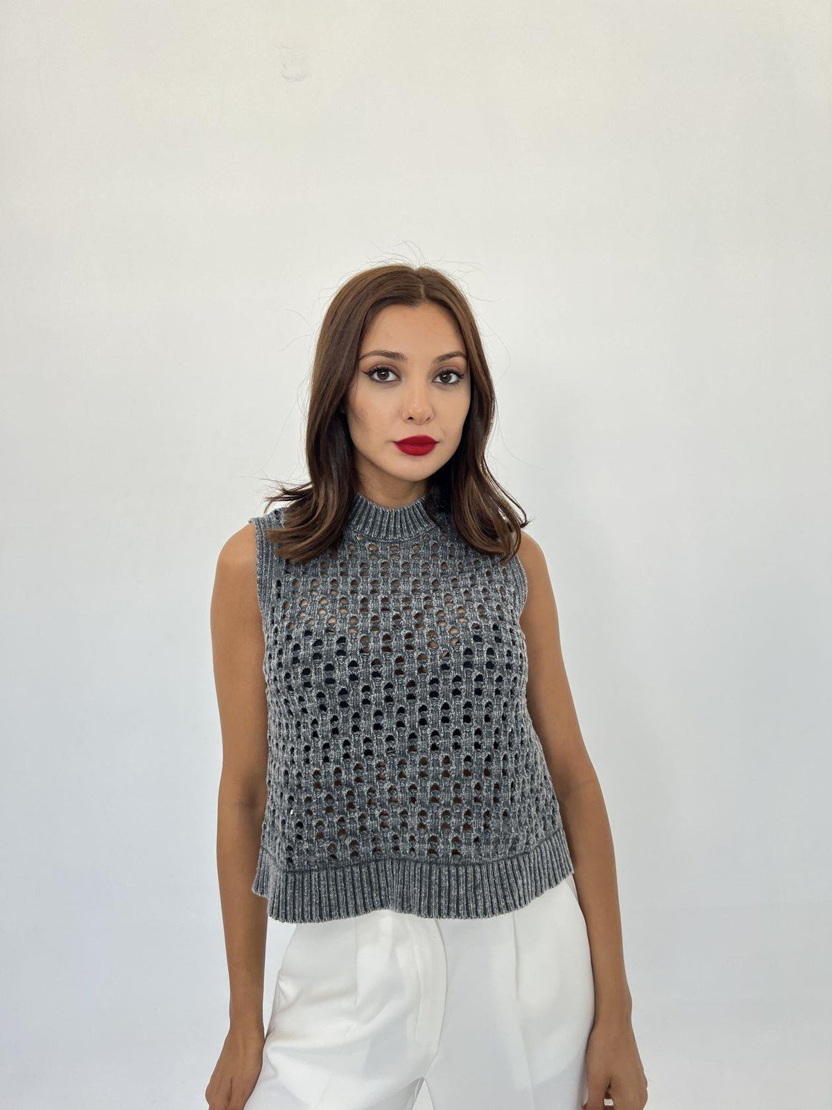 43021 STRICKNETZPULLOVER-ANTHRAZIT