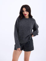 43031 STRICKWAREN HALBER ROLLKRAGEN KURZPULLOVER-ANTHRAZIT