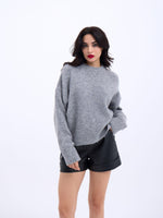 43031 STRICKWAREN HALB TÜRKISCHER KURZPULLOVER - GRAU