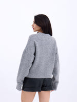 43031 STRICKWAREN HALB TÜRKISCHER KURZPULLOVER - GRAU