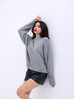 43031 STRICKWAREN HALB TÜRKISCHER KURZPULLOVER - GRAU