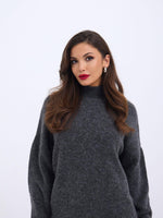 43041 STRICKPULLOVER MIT RUNDHALSKRAGEN-ANTHRAZIT