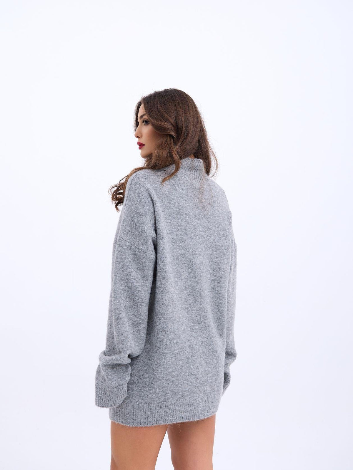 43061 STRICKWAREN HALBTURKISCHER PULLOVER-GRAU