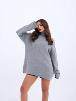 43061 STRICKWAREN HALBTURKISCHER PULLOVER-GRAU