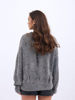 43201 STRICKWAREN RIPS SALASI PULLOVER-ANTHRAZIT