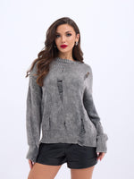 43201 STRICKWAREN RIPS SALASI PULLOVER-ANTHRAZIT