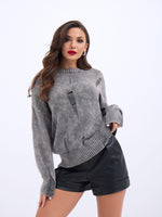 43201 STRICKWAREN RIPS SALASI PULLOVER-ANTHRAZIT